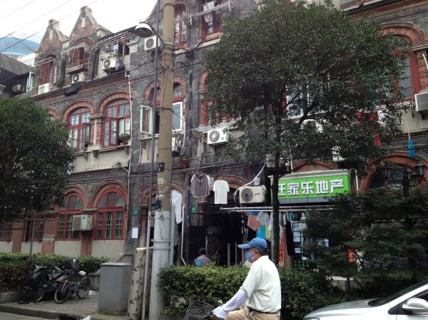 Historic residential buildings that Jewish refugees resided in during WWII in the Tilanqiao area surrounding the Shanghai Jewish Refugees Museum.